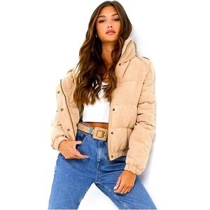 Brave Soul Puffer Jacket in Corduroy